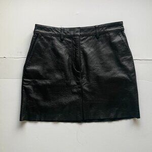 Wilsons Leather Maxima Black Mini Skirt Size 6 Genuine Leather Lined Vintage